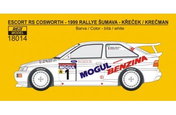 Decal – Escort RS Cosworth - Rallye Šumava / Bohemia 1999 - Křeček / Krečman 1/18